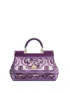 Dolce & Gabbana Sicily Small Bag With Maiolica Embroidery In Purple