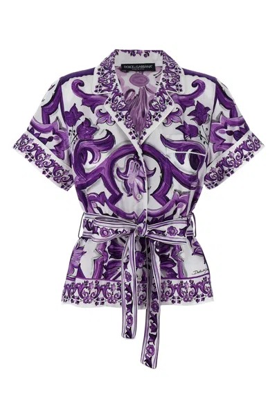 DOLCE & GABBANA 'MAIOLICA' PRINT PAJAMA SHIRT