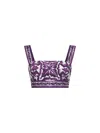 Dolce & Gabbana Women Maiolica Print Poplin Bralette Top