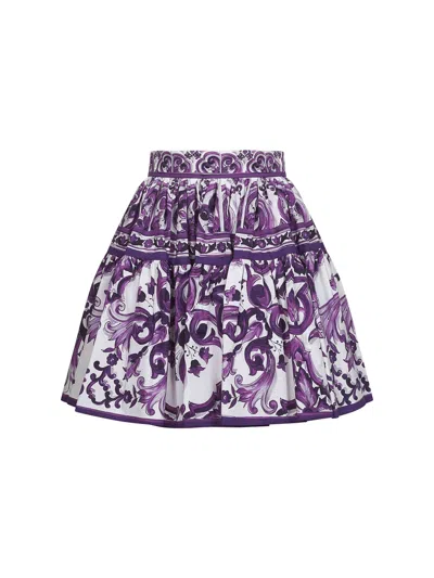 Dolce & Gabbana Maiolica Print Poplin Mini Skirt