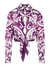 Dolce & Gabbana Majolica-print Poplin Shirt In Purple