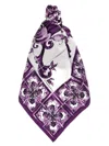 Dolce & Gabbana Maiolica Print Scarf In Purple