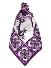 Dolce & Gabbana Maiolica Print Scarf In Purple