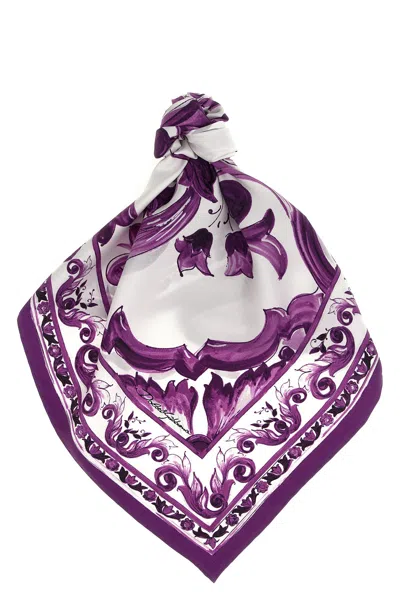 Dolce & Gabbana 'maiolica' Print Scarf In Purple