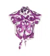 Dolce & Gabbana Cotton Shirt With Maiolica Print In Purple