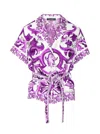 Dolce & Gabbana Majolica Print Silk Twill Shirt Women