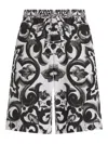 Dolce & Gabbana Majolica-print Poplin Trousers In Black