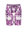 Dolce & Gabbana Women Cotton Shorts With Maiolica Print In Purple