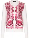Dolce & Gabbana Majolica-print Silk And Twill Cardigan In Red