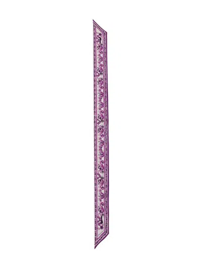 Dolce & Gabbana Maiolica Print Silk Foulard In Purple