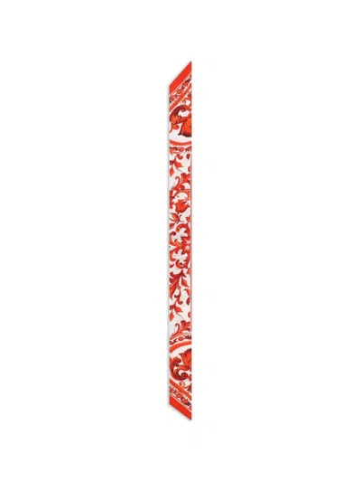 Dolce & Gabbana Orange Maiolica Printed Bandana Scarf