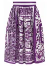 Dolce & Gabbana Women Silk Skirt With Maiolica Print In Animal Print