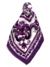 Dolce & Gabbana Stole With 'maiolica' Print And Fringed Edges In Purple