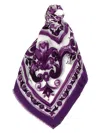Dolce & Gabbana Stole With 'maiolica' Print And Fringed Edges In Purple
