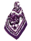Dolce & Gabbana Stole With 'maiolica' Print And Fringed Edges In Purple