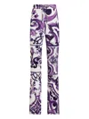 Dolce & Gabbana Majolica-print Flared Trousers In Purple