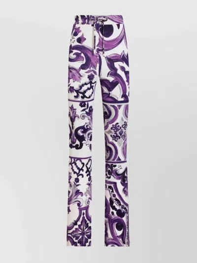 DOLCE & GABBANA MAIOLICA PRINT TROUSERS
