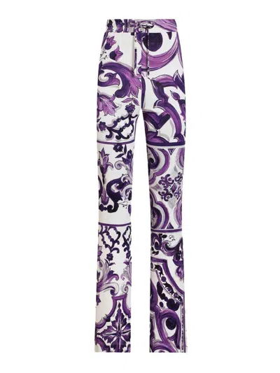 DOLCE & GABBANA MAIOLICA PRINT TROUSERS