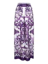 Dolce & Gabbana Majolica Print Silk Twill Pants