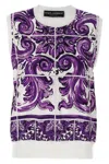 Dolce & Gabbana 'maiolica' Printed Vest In Purple