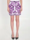 Dolce & Gabbana Majolica Floral Print Elasticized Waist Shorts
