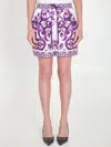 Dolce & Gabbana Majolica Floral Print Elasticized Waist Shorts