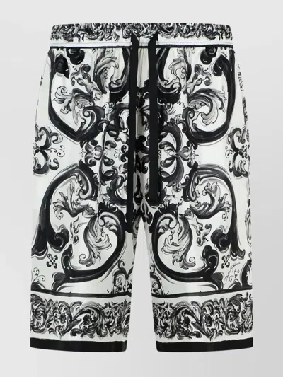 DOLCE & GABBANA 'MAIOLICA' SILK BERMUDA SHORTS