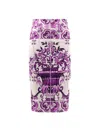 Dolce & Gabbana Maiolica Print Stretch Silk Skirt In Multi