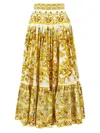 Dolce & Gabbana Cotton Popeline Brocade Print Tiered Maxi Skirt