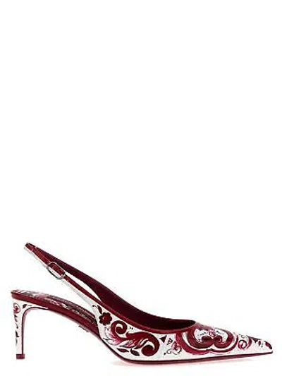 Pre-owned Dolce & Gabbana Maiolica Slingback In Multicolor
