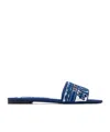 Dolce & Gabbana Embroidered Slides In Blue