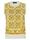 Dolce & Gabbana "silk Sleeveless Top With Mai In Yellow