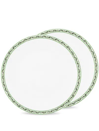 Dolce & Gabbana Maiolica-trim Plates (set Of Two) In White