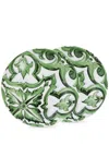 Dolce & Gabbana Maiolica-print Porcelain Soup Plates (set Of Two) In White
