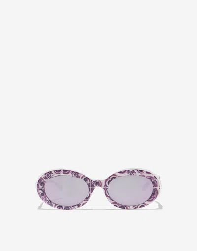 Dolce & Gabbana Occhiali Da Sole Maiolica Viola In Purple