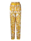 Dolce & Gabbana Majolica High-rise Cotton Straight Pants In Yellow