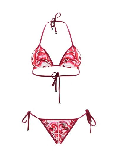ビキニ DOLCE & GABBANA MAIOLICA PRINT BIKINI SET Dolce & Gabbana Maiolica-print Bikini Set In Pink | ModeSens