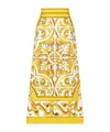 Dolce & Gabbana Majolica Print Midi A-line Skirt In Multicolor