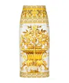 Dolce & Gabbana Majolica Print Silk Midi Pencil Skirt In Multicolor