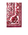 Shop Dolce & Gabbana Majolica Cashmere Scarf In Red