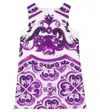 Dolce & Gabbana Majolica-print Sleeveless Dress In Purple