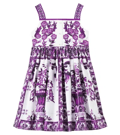 DOLCE & GABBANA MAJOLICA COTTON AND LINEN BLEND DRESS