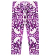 Dolce & Gabbana Majolica-print Interlock Leggings In Purple
