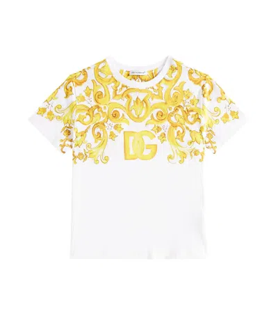 Dolce & Gabbana Kids' Majolica Jersey T-shirt In White