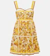 DOLCE & GABBANA MAJOLICA COTTON POPLIN MINIDRESS