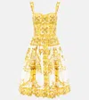 DOLCE & GABBANA MAJOLICA COTTON POPLIN BUSTIER DRESS