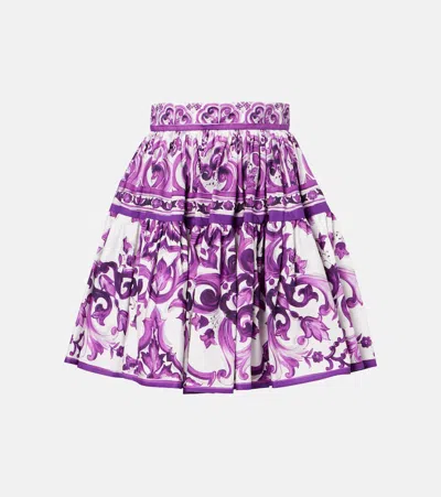 DOLCE & GABBANA MAJOLICA COTTON POPLIN MINISKIRT