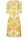Dolce & Gabbana Maiolica Printed Silk-blend Charmeuse Mini Dress In Giallo