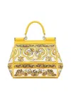 Dolce & Gabbana Nedium Sicily Leather Tote Bag In Amarillo