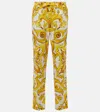 Dolce & Gabbana Majolica High-rise Cotton Straight Pants In Multicoloured